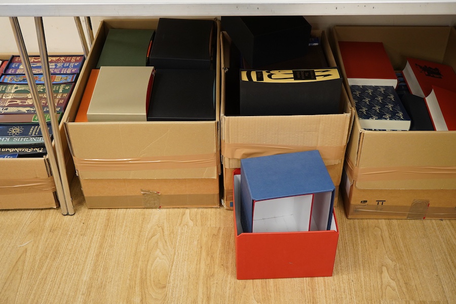 A large collection of folio society books to include T. E. Lawrence, Revolt in the Desert, John Gribbin, History of Western Science and Henry Hobhouse, Seeds of Change